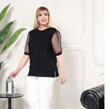 Picture of CURVY GIRL TOP FLORAL EMBROIDERY